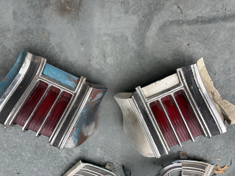 1966 Chevelle LH /RH TailLight Housing Panel Extensions, Lens, & Trim OEM - Image 3 of 4