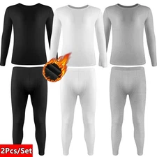 Mens Thermal Underwear Set Base Layer Long Johns Top & Bottom Pants Sleepwear US