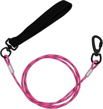 5FT Chew Proof Metal Dog Leash with Comfortable Handle, Heavy Duty Steel Cable