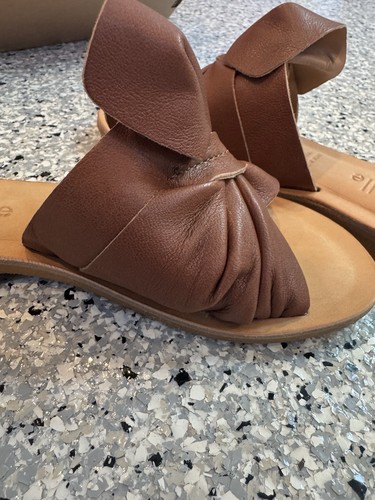 Cocobelle Brera Leather Slide Sandals Brown Size 37 BNWB - Picture 6 of 9