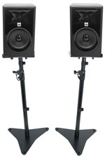  2 JBL 305P MkII 5" Powered Active Studio Monitors Speakers Adjustable Stands