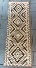 Afghan Nomadic natural wool dyes Hand Knotted 198 x 71  kelim flat weave Rug