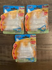 Lot Of 3 Evenflo Silicone Anatomic Nipples Sz3/6 m FREE Nipple Brush NIP