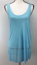 Free Press Tank Top Open Twist Back Scoop Neck Sleeveless Blue Topaz