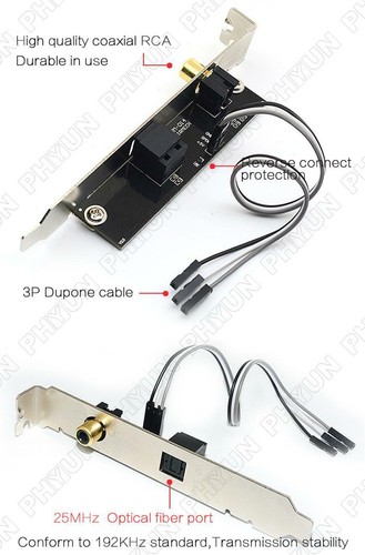 24BIT 192KHz Coaxial Digital Sound Card Baffle DAC DTS Decoder For Motherboard - 第 5/10 張圖片