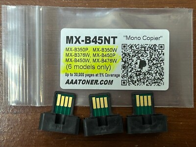 3 Toner Reset Chip for Sharp MX-B45, MX-B45NT (6 models) Printer Copier Refill