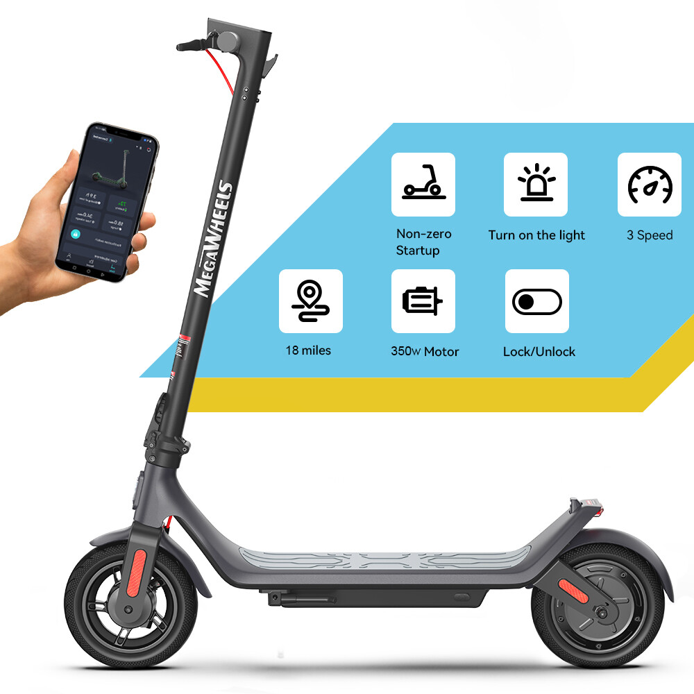 Adult Electric Scooter 350W/10.2AH 10 inch Foldable Kick E-Scooter With App