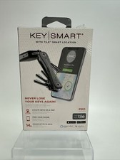 KeySmart - Compact Key Holder Pro w/LED Light - Tile Smart Location - Smart Key