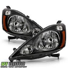 For 2009-2014 Honda FIT Black Housing Headlights Headlamps Pair 09-14 Left+Right