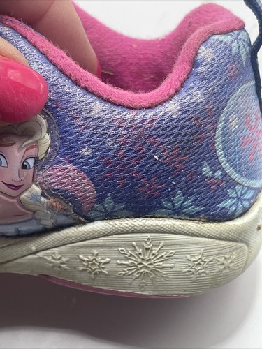 Disney Girls Size 8 Sneakers Athletic Tennis Shoes Frozen Pink Purple Blue - Picture 18 of 22