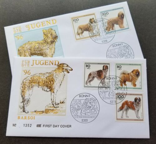 Germany Dogs 1989 faune animale (paire FDC) - Photo 1/5