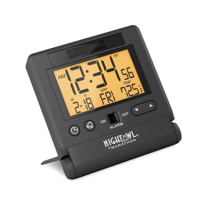 atomic alarm clock marathon travel night feature light auto