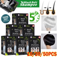 Dexe Black Hair Dye Shampoo Instant 5 Min Coloring for White Grey Coverage