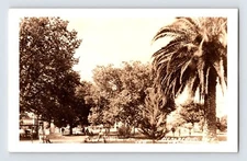 Postcard RPPC California Healdsburg CA Plaza Square 1940s EKC Unposted