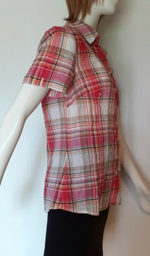 BIANCA CHEMISE LEGERE MANCHES COURTES TAILLE FR40-EU38-UK12-US8 CARREAUX - Picture 9 of 10