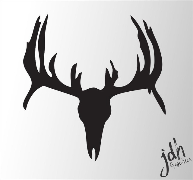 Deer Rack Head Vinyl Decal Sticker Bow Hunt Huntin Camo Stand Matthews