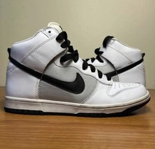 Nike Dunk Alto Blanco Negro Talla 8 Tenis Zapatos 317982-102