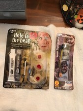 HALLOWEEN MAKE UP KITS HOLE IN HEAD AND ZOMBIE LIQUID LATEX.