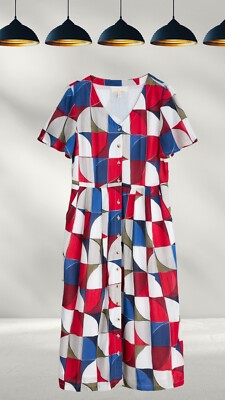 Ex Seasalt Damen Ocean Elegance Keramik Segel Kleid in Weiß Multi (Defekt)