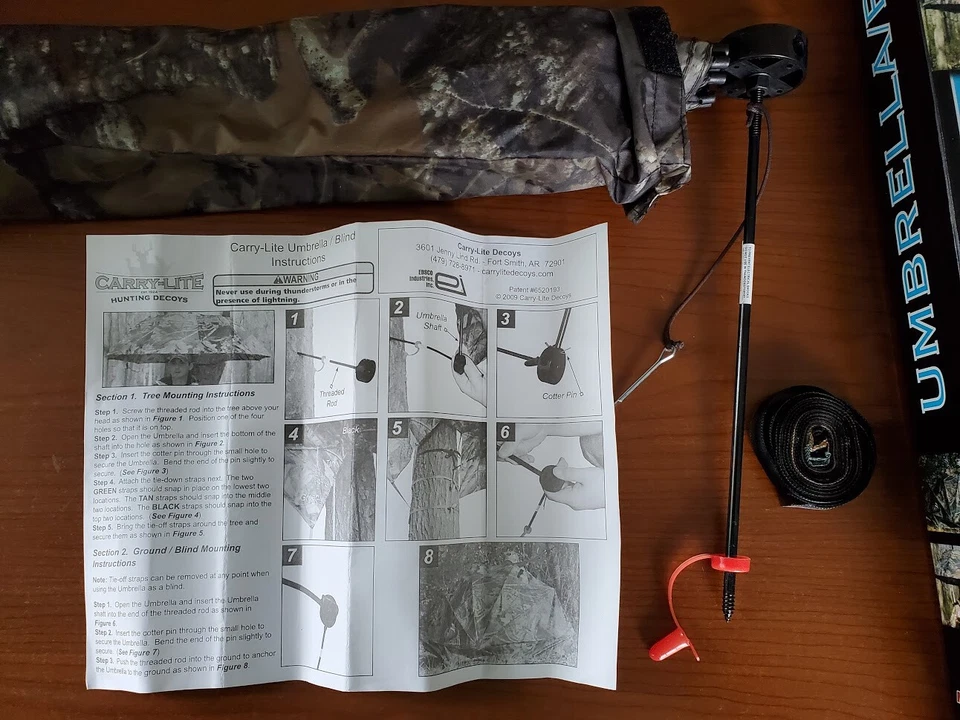 Large 67" UMBRELLA / BLIND Deer Hunting Carry Lite Mossy Oak Quick Easy Mount - Image 2 of 4