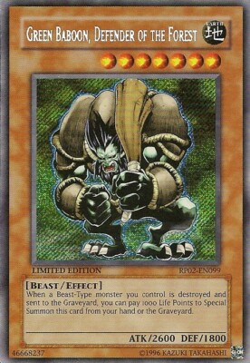 Yugioh! LP Green Baboon, Defender of the Forest - RP02-EN099