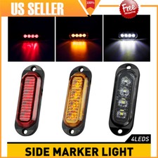 Amber/Red 4-LED Side Marker Light RV Truck Trailer Clearance Light Lamp 4/16x