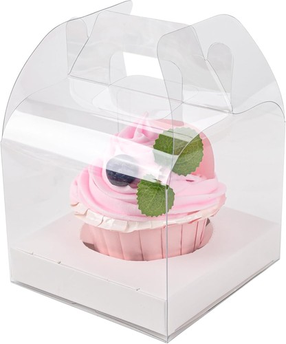 Individual Cupcake Containers Single Cupcake Boxes with Handle and Inserts Clear - Picture 7 of 9