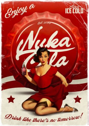 Nuke Cola Red Fallout 1 - Poster (A0-A4) Film Movie Picture Art Wall Decor Actor - Picture 1 of 5