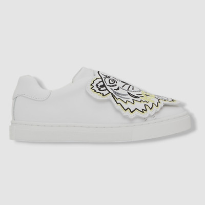 $345 Kenzo Kids Girl's White Tiger Logo Leather Sneaker Shoes Size EU 32/US 1.5