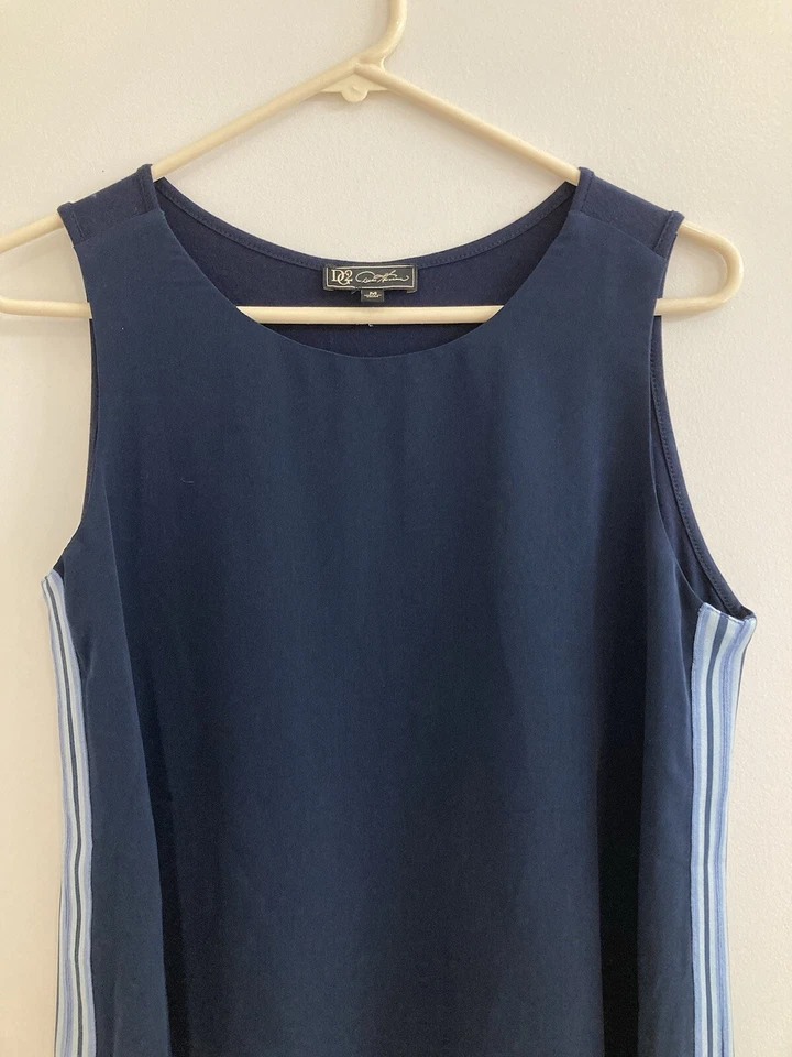 Camiseta sin mangas DG2 Diane Gilman medios mixtos fáciles capas talla M azul marino Foto 3 de 4