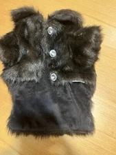 Faux Fur Brown Mink Coat For Dog by Frontgate Stylish Large Rhinestone Buttons