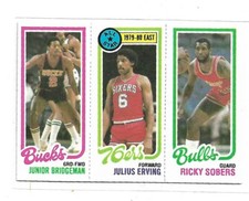 1980 Topps 1979-80 All-Star East-Junior Bridgeman-Julius Erving=Ricky Sobers-NM