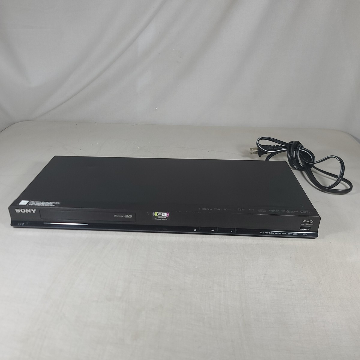 SONY BDP-S580 3D Wi-Fi Blu-Ray DVD CD Player Tested Working No