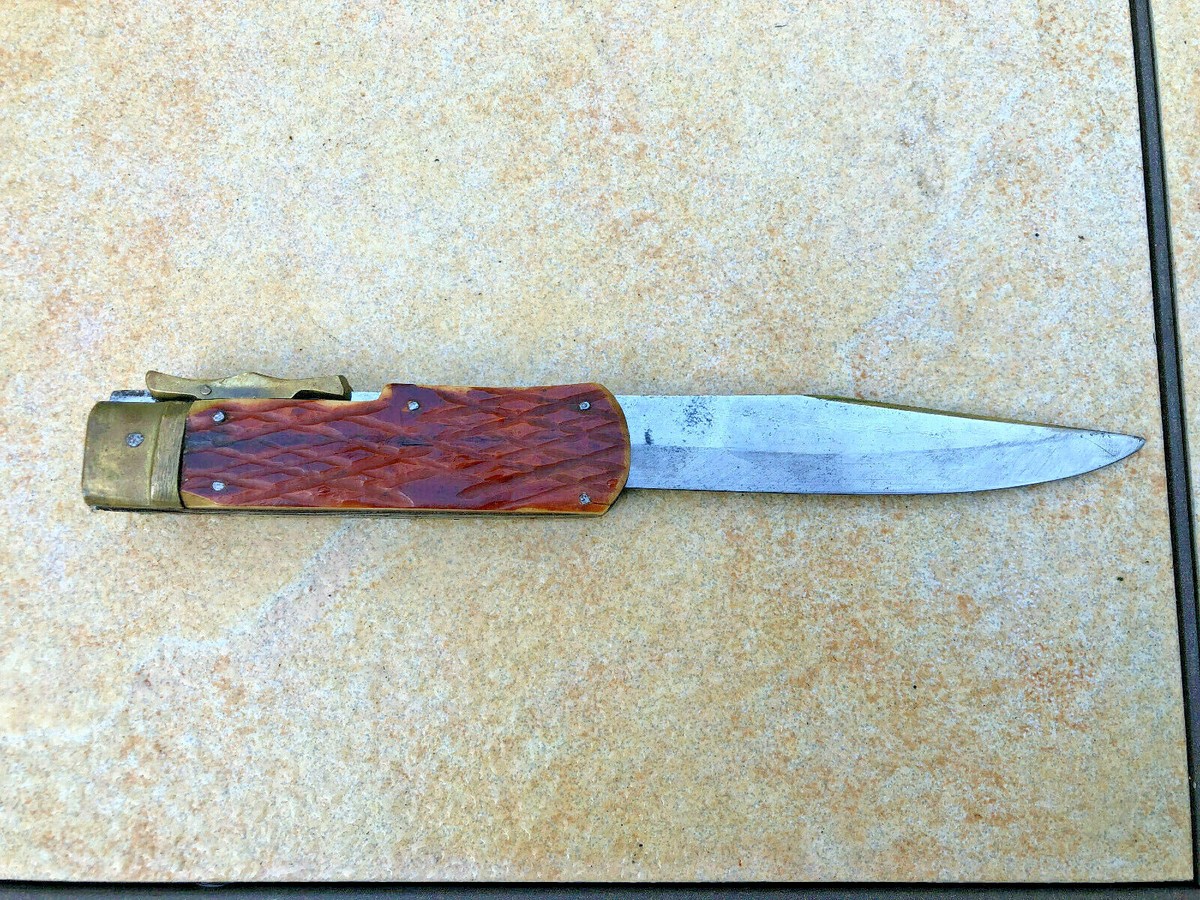 Rare WWII Japanese Valor Military Bone Handle Folding Knife #1054