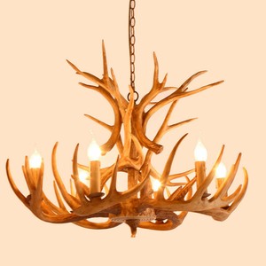 Faux Deer Antler Resin Ceiling Lights Chandelier With 2 Tier
