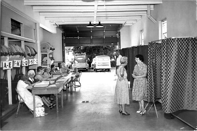1959 Election Day Poll Workers Precinct 67B Miami Florida 7x10 PRESS PHOTO