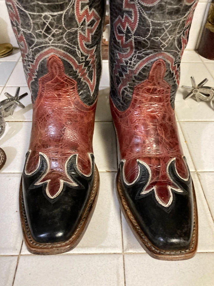 BOTAS DE BAILE DE RODEO RANCHO VAQUERO OCCIDENTAL VINTAGE HERRADURA MACIE BEAN LUCKY HORSESHOE 7,5 M Foto 2 de 4
