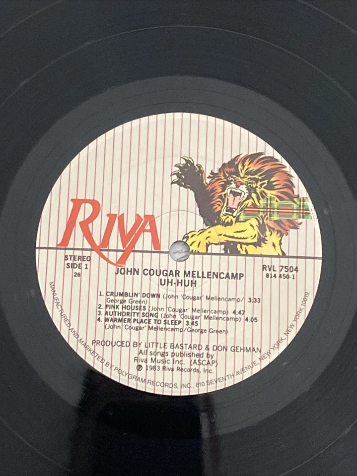 JOHN COUGAR MELLENCAMP Uh-Huh VINYL Shrink Hype Sticker Excellent - Image 2 of 4