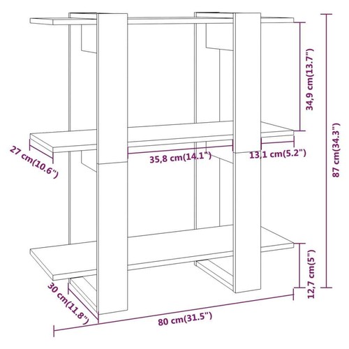 Bücherregal Raumteiler 80x30x87cm Standregal Regal mehrere Auswahl vidaXL - Bild 58 von 97