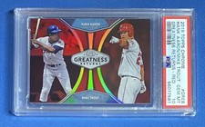 2019 Topps Chrome Hank Aaron Mike Trout Greatness Returns Red Refractor 5 PSA 10