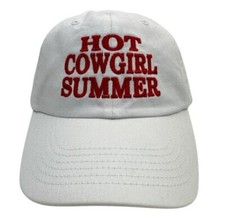 Hot Cowgirl Summer Hat Cap Relaxed Cotton White Embroidered