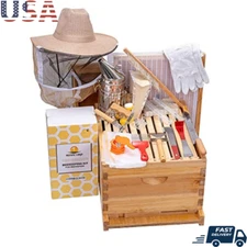 Beehive Starter Kit Tools Smoker Hat Frames Durable Beekeeping Supplies New