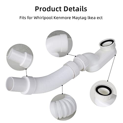 Flexible Freestanding Tub Drain Kit Low Profile Flat P Trap for