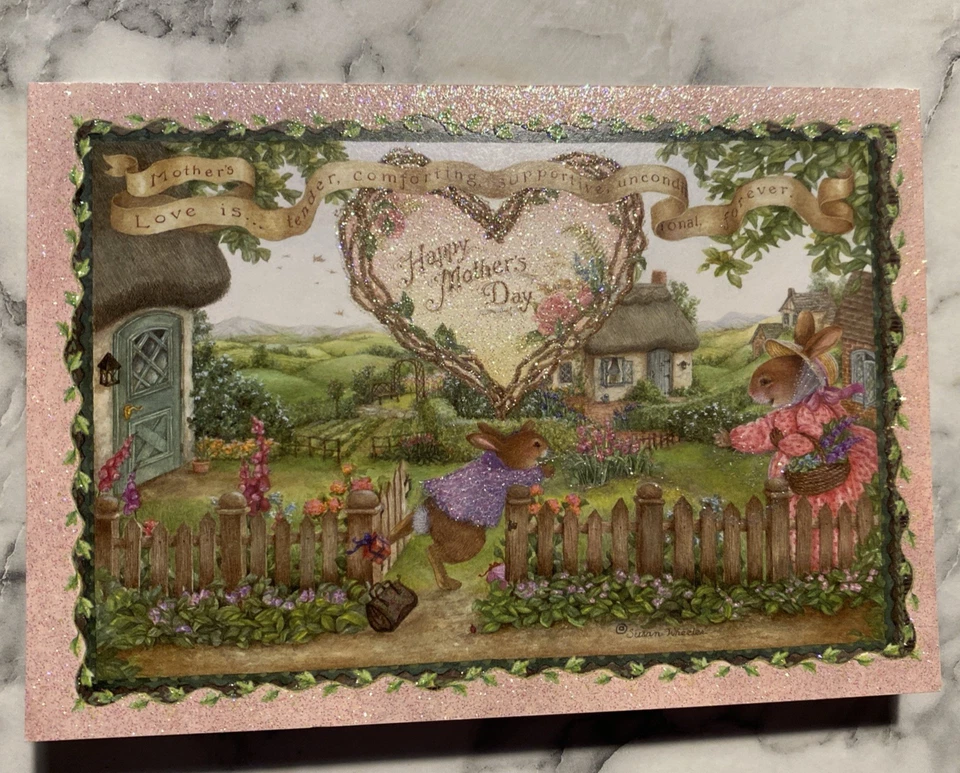 SUSAN WHEELER Mother's Day Rabbits Garden -Greeting Card  - Image 2 of 4