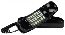 Black Corded Telephone Basic Wall-Mountable Phone Call Waiting Speed Memory Dial