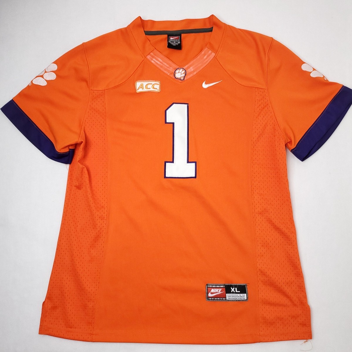 Nike Onfield Clemson Tigers Youth Size XL Football Jersey #1 Liz