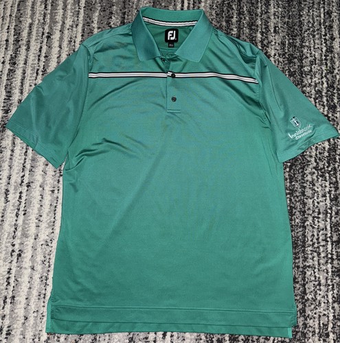 Foot Joy FJ Mens L Short Sleeve Golf Polo Shirt Teal Green