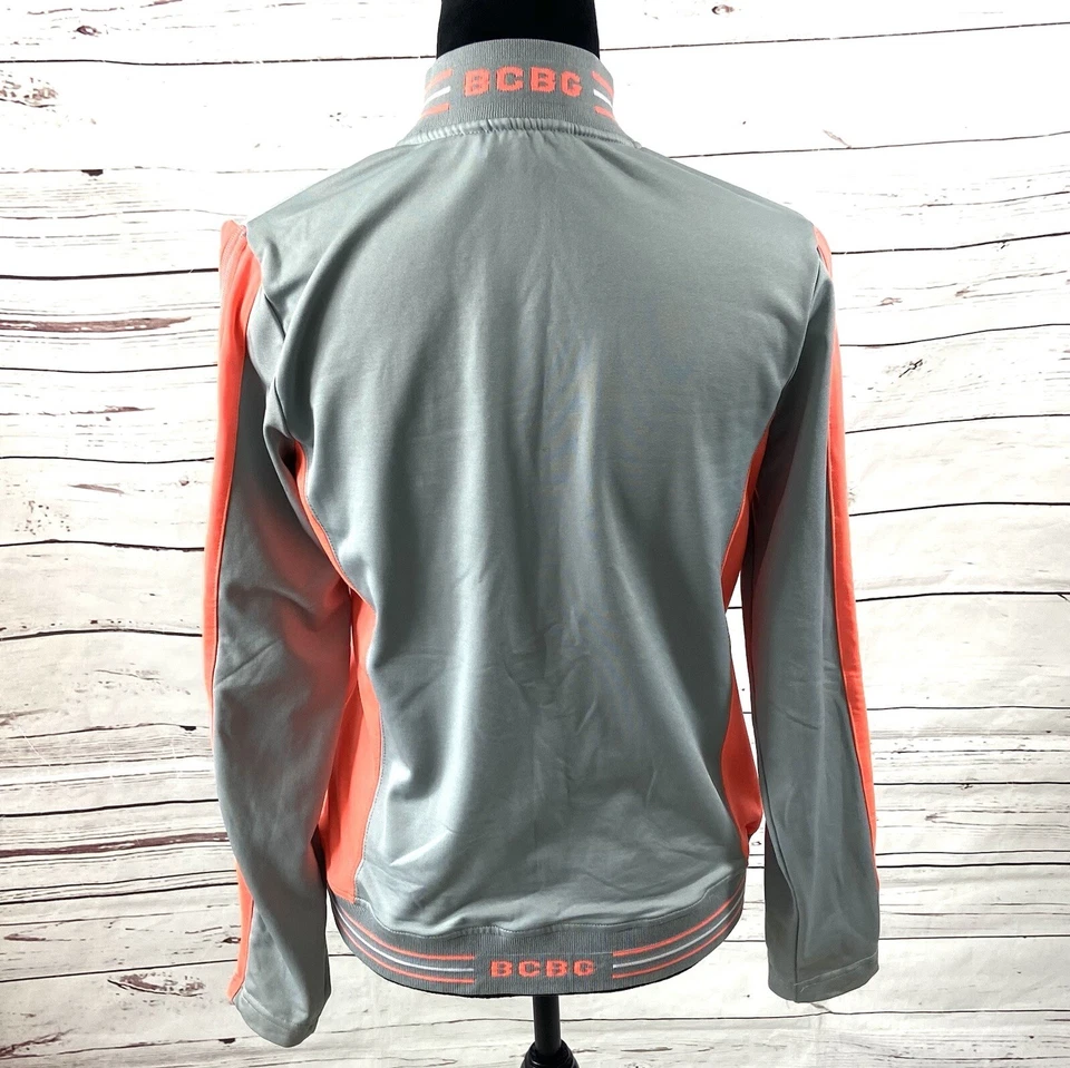 BCBG Maxazria 2 piezas chándal para mujer gris medio chaqueta Y2K cremallera completa vintage Foto 4 de 4