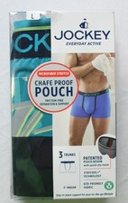 Jockey Men's 3Pk Chafe Proof Pouch Microfiber 3" Trunks NN7 Multicolor Large NWT
