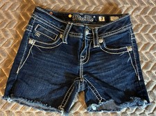 Miss Me Girls Cut Off Shorts Size 7 Was Bootcut Been Cut Bling Pockets Cross